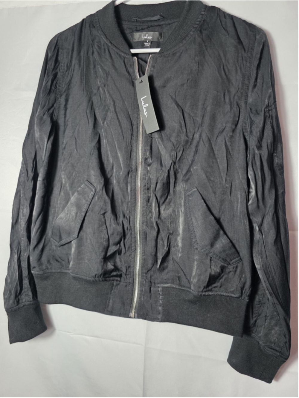 NWT Women's Lulu's Size Small Black Jacket Long Sleeve With Shimmer